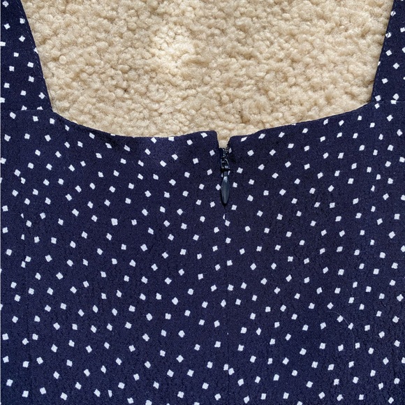 Loft Polka Dot Square Neck Sleeveless Cropped Jumpsuit Tie Waist Belt Size 0P - Picture 8 of 14